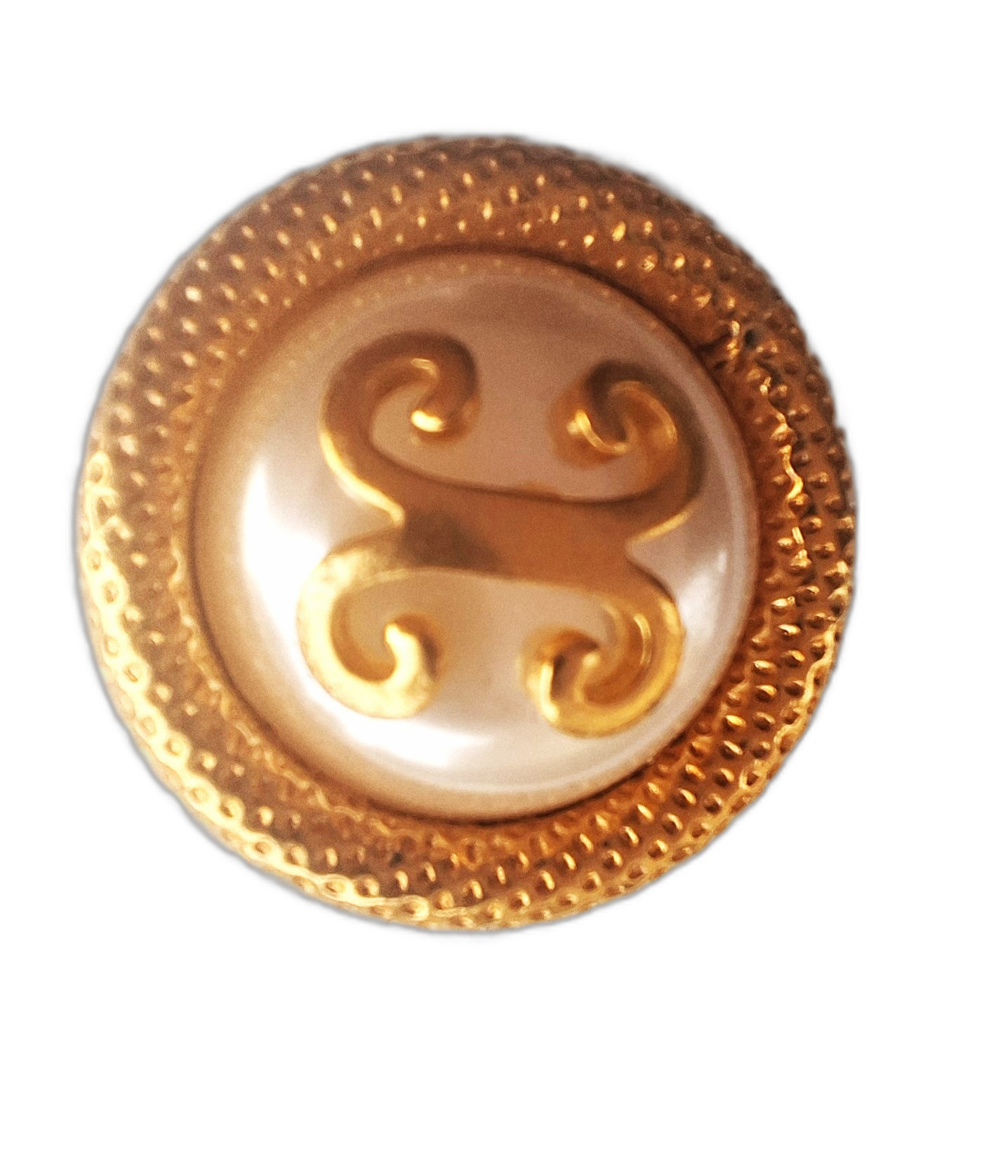 Exclusive Gold and White Glossy Button for Clothing