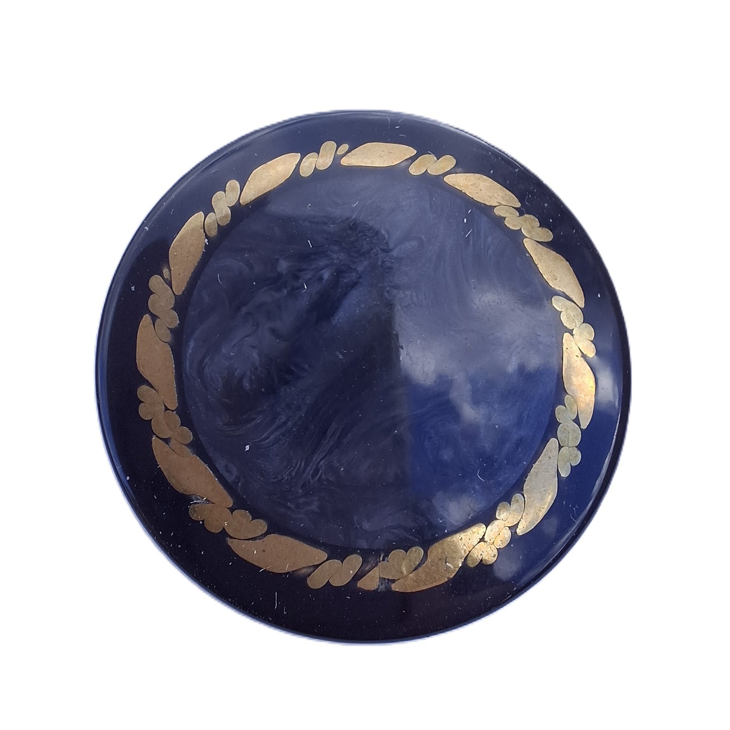 Exclusive Black Glossy Button with Gold Accent