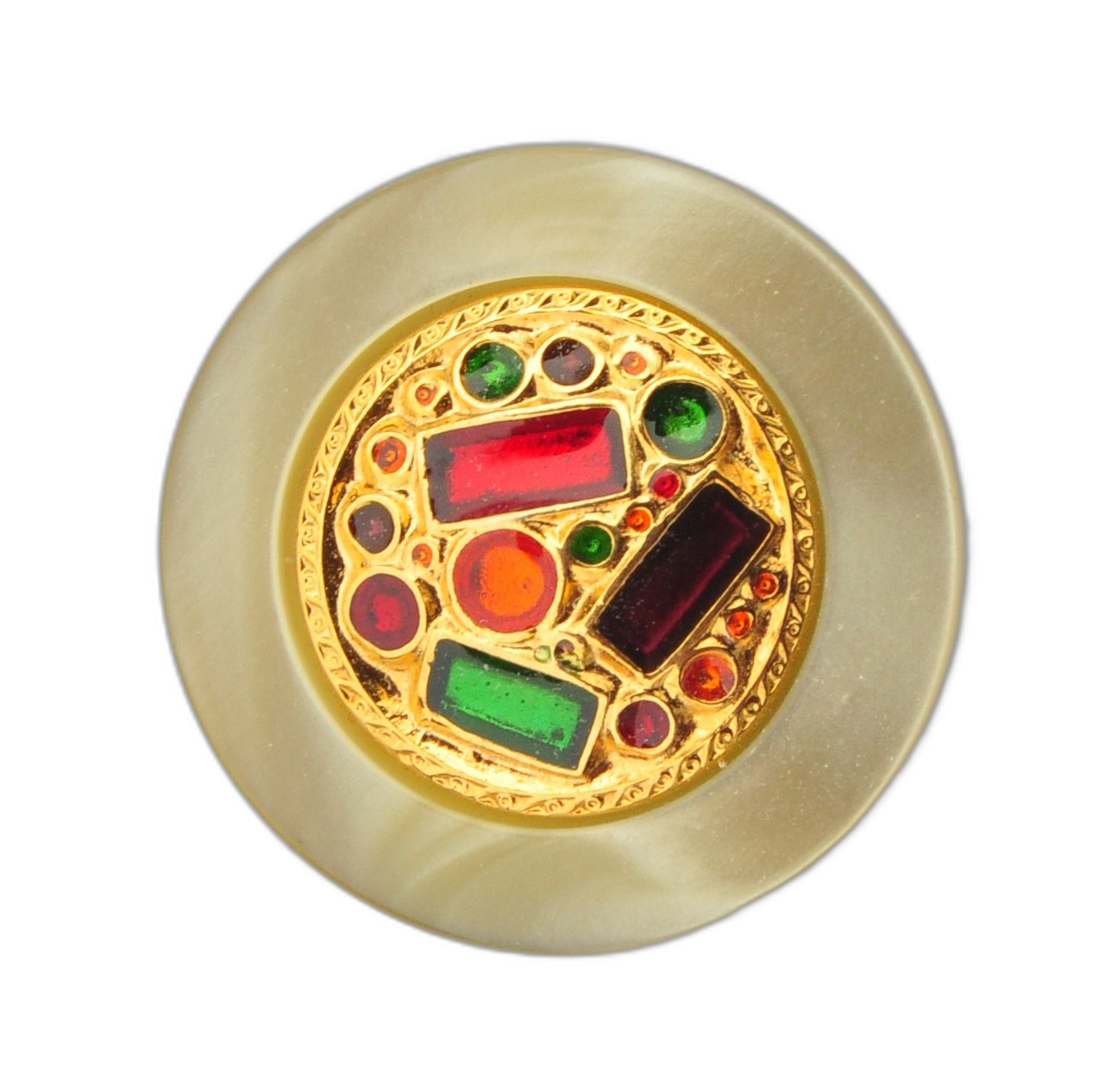 Exclusive Glossy Multi-Color Decorative Button