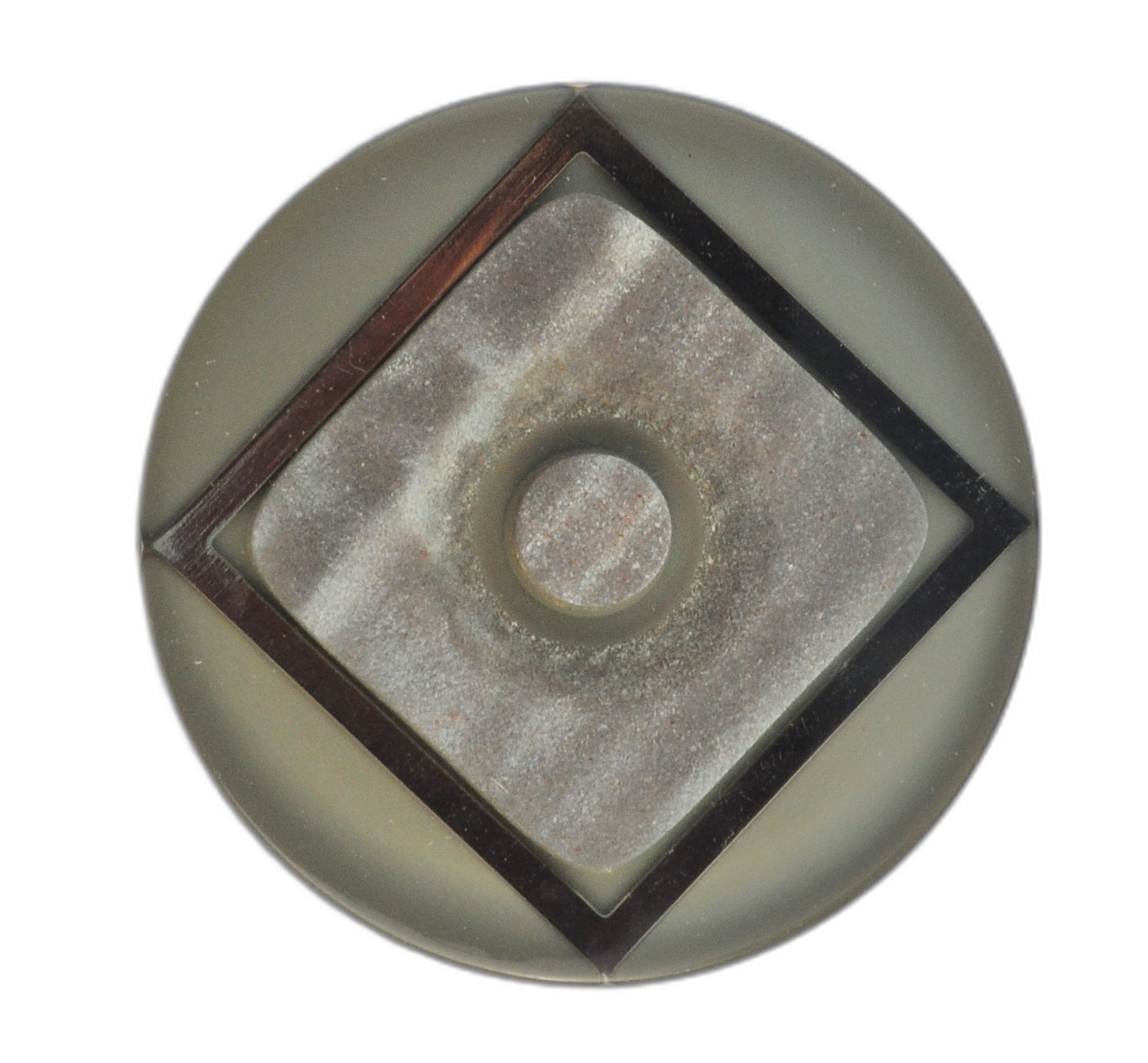Exquisite Glossy Gray & Silver Button