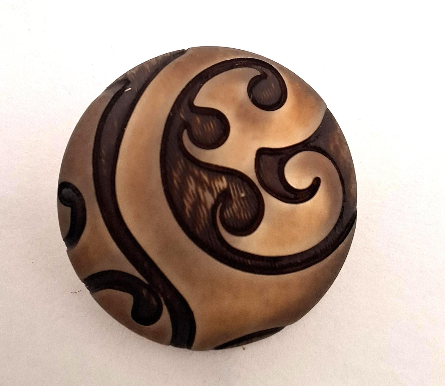 Matte Brown Plastic Button