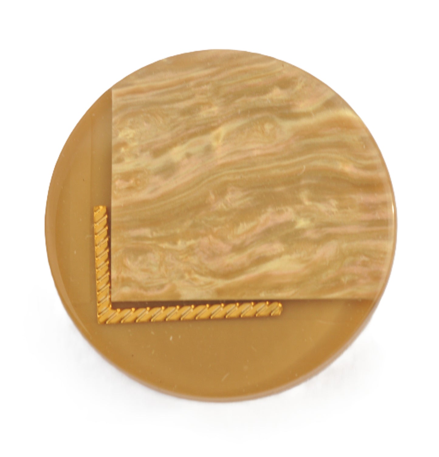 Glossy Beige and Brown Button for Clothing