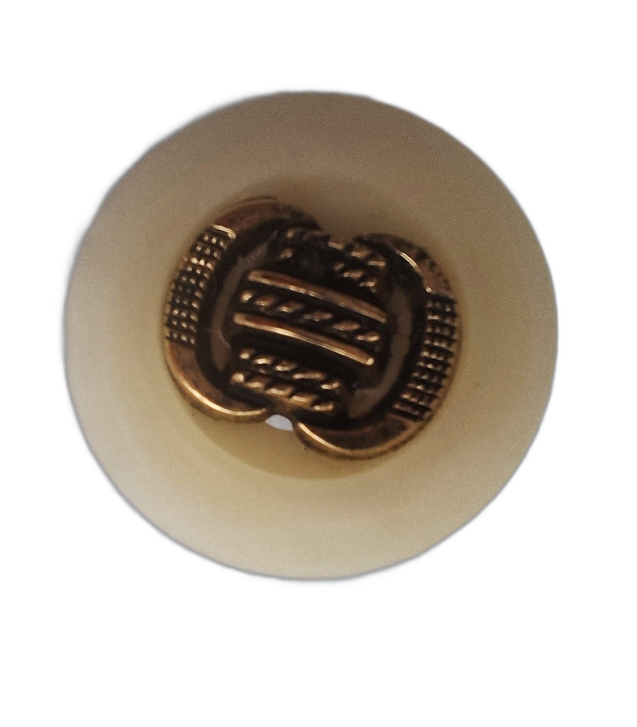 Glossy White and Bronze Button