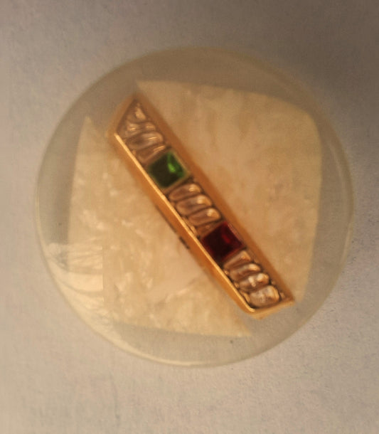 Transparent Plastic Button with Multicolor Accent