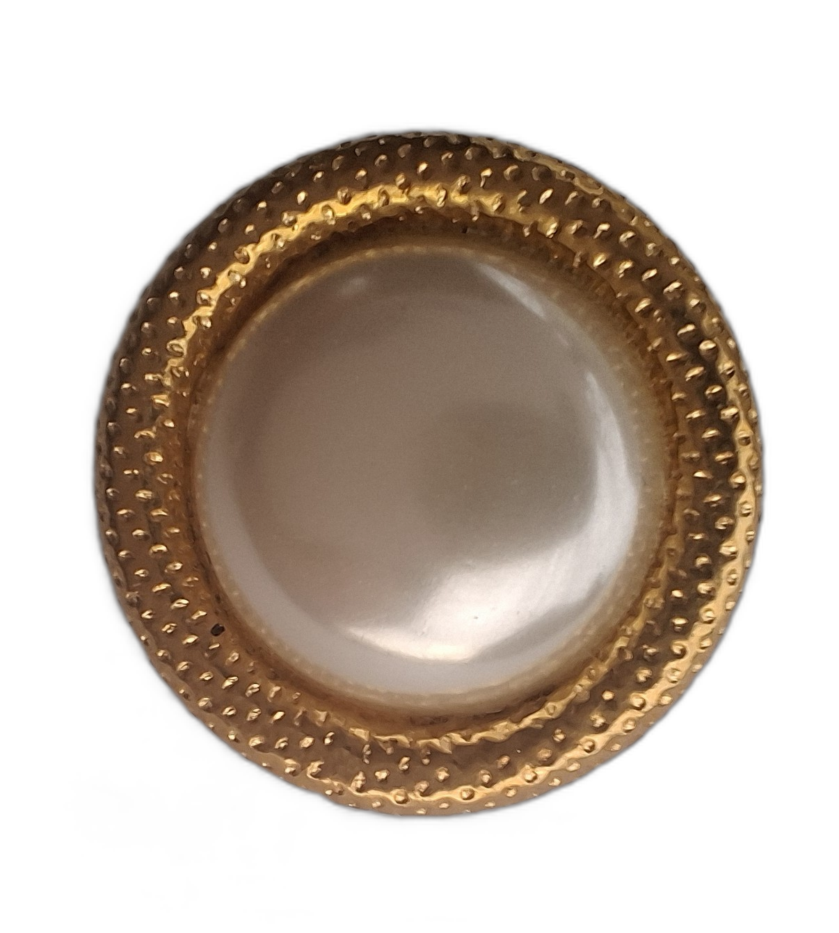 Exquisite Gold and White Glossy Button