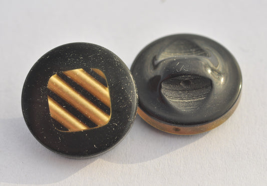 Exclusive Black and Gold Glossy Button
