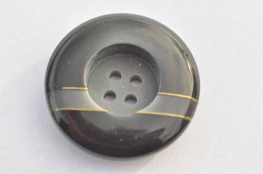 Black Button with Golden Line