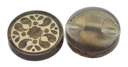Exclusive Beige and Silver Glossy Button