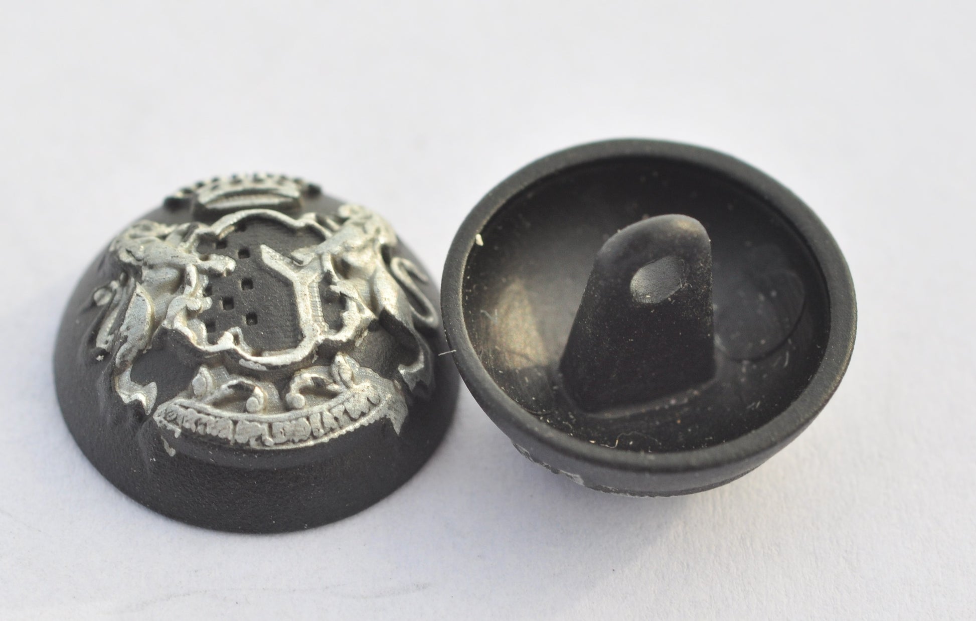 Exclusive M Metal Button in Black and Silver
