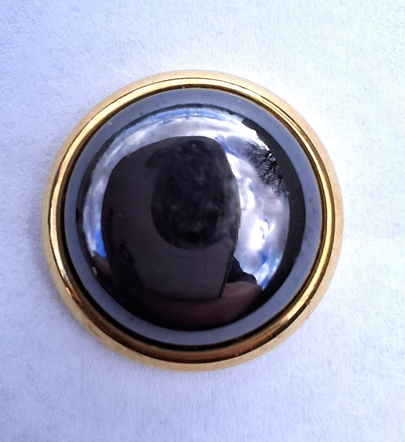 Glossy Black and Gold Button for Clothing