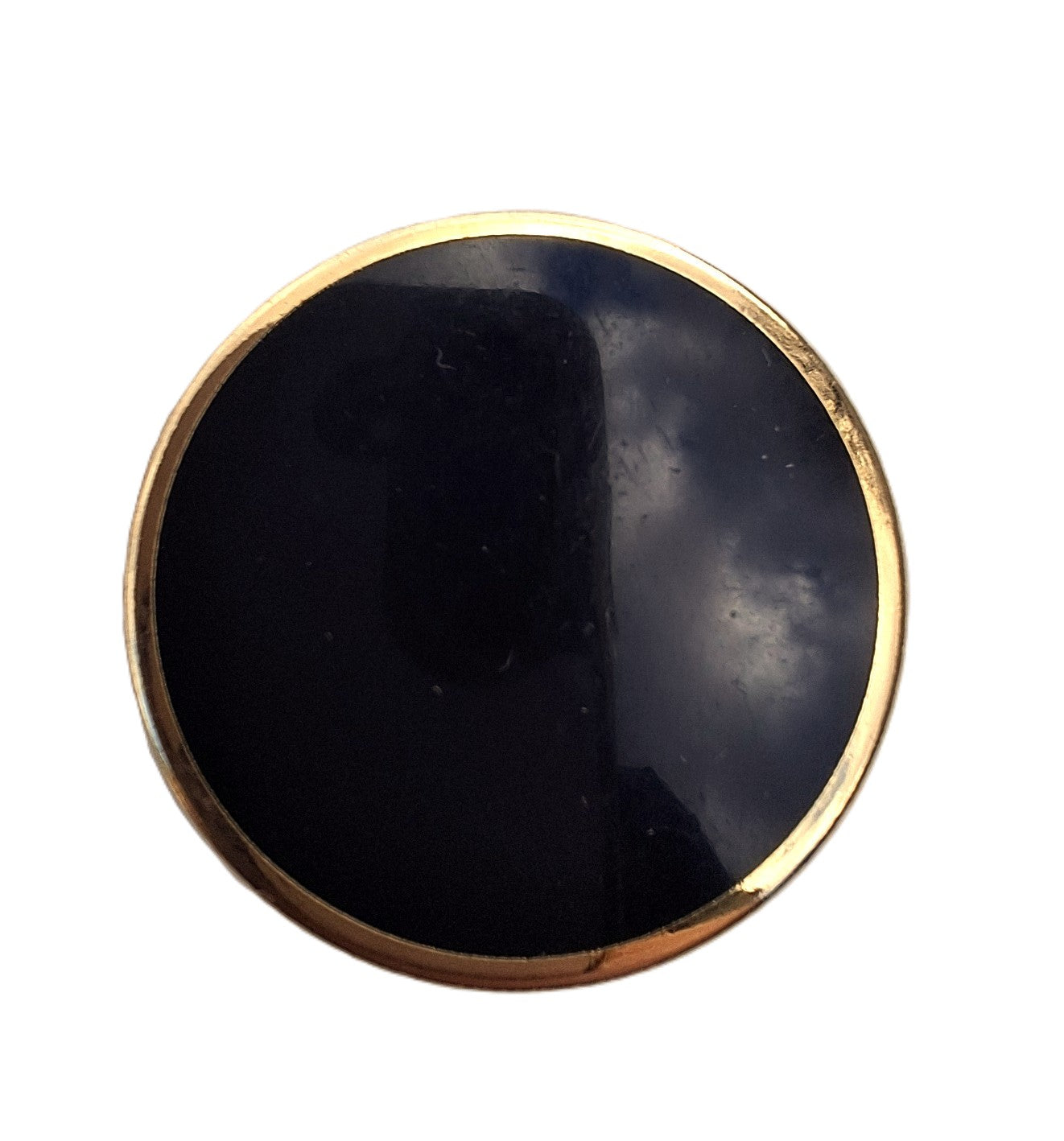 Glossy Black and Gold Button for Clothing