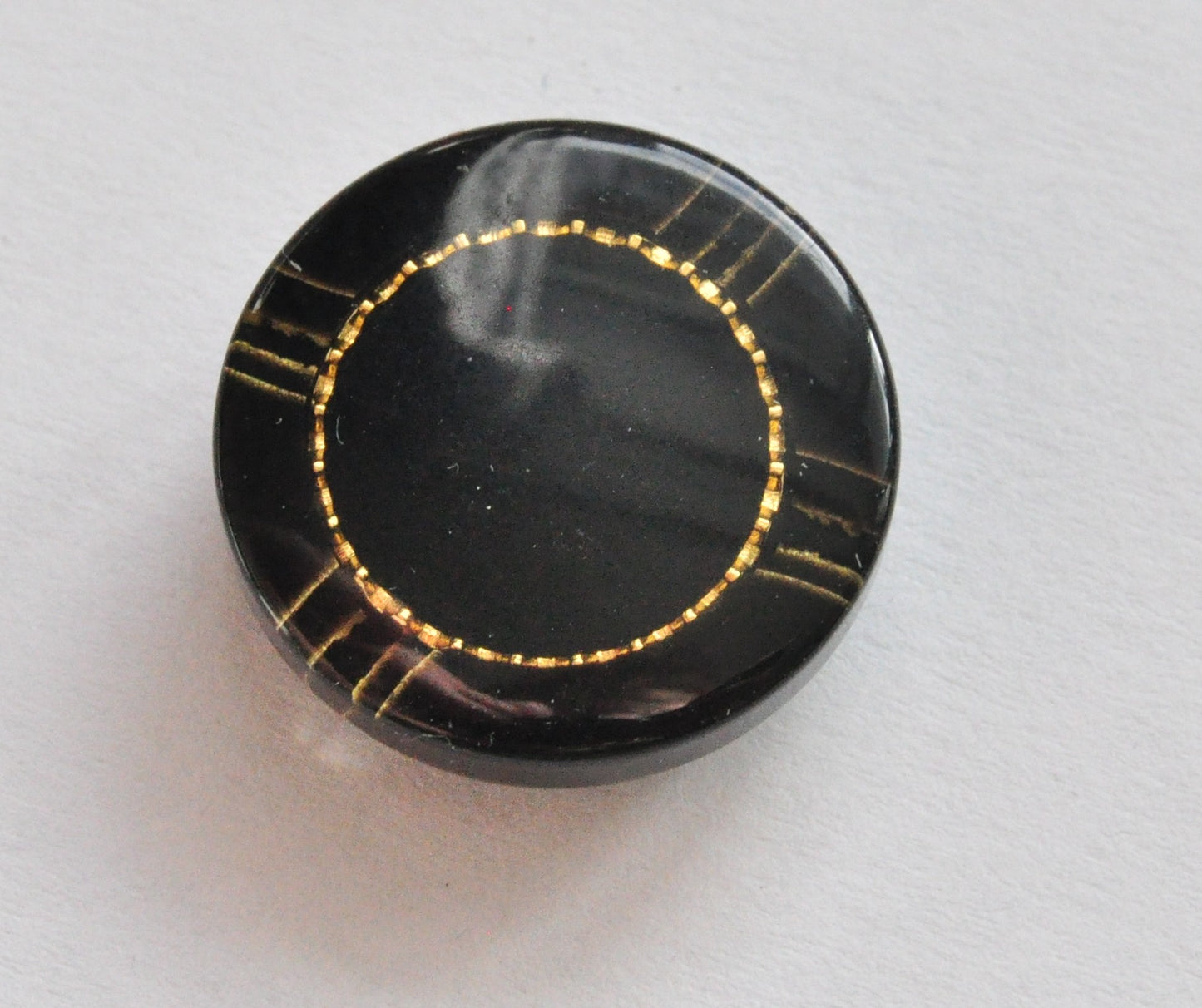 Glossy Black and Gold Button for Clothing