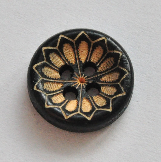 Black and Gold Glossy Button for Clothing