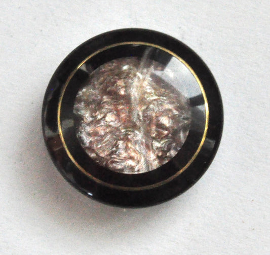 Black and Gold Glossy Button for Clothing