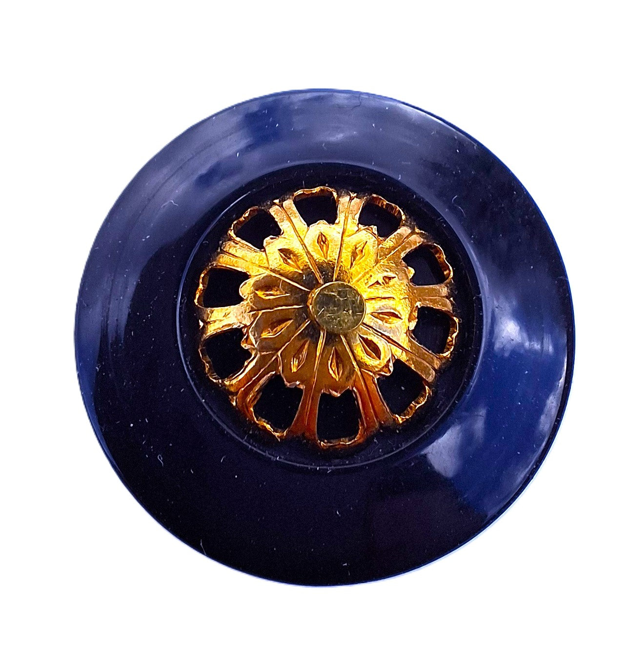 Exclusive Black and Gold Glossy Button