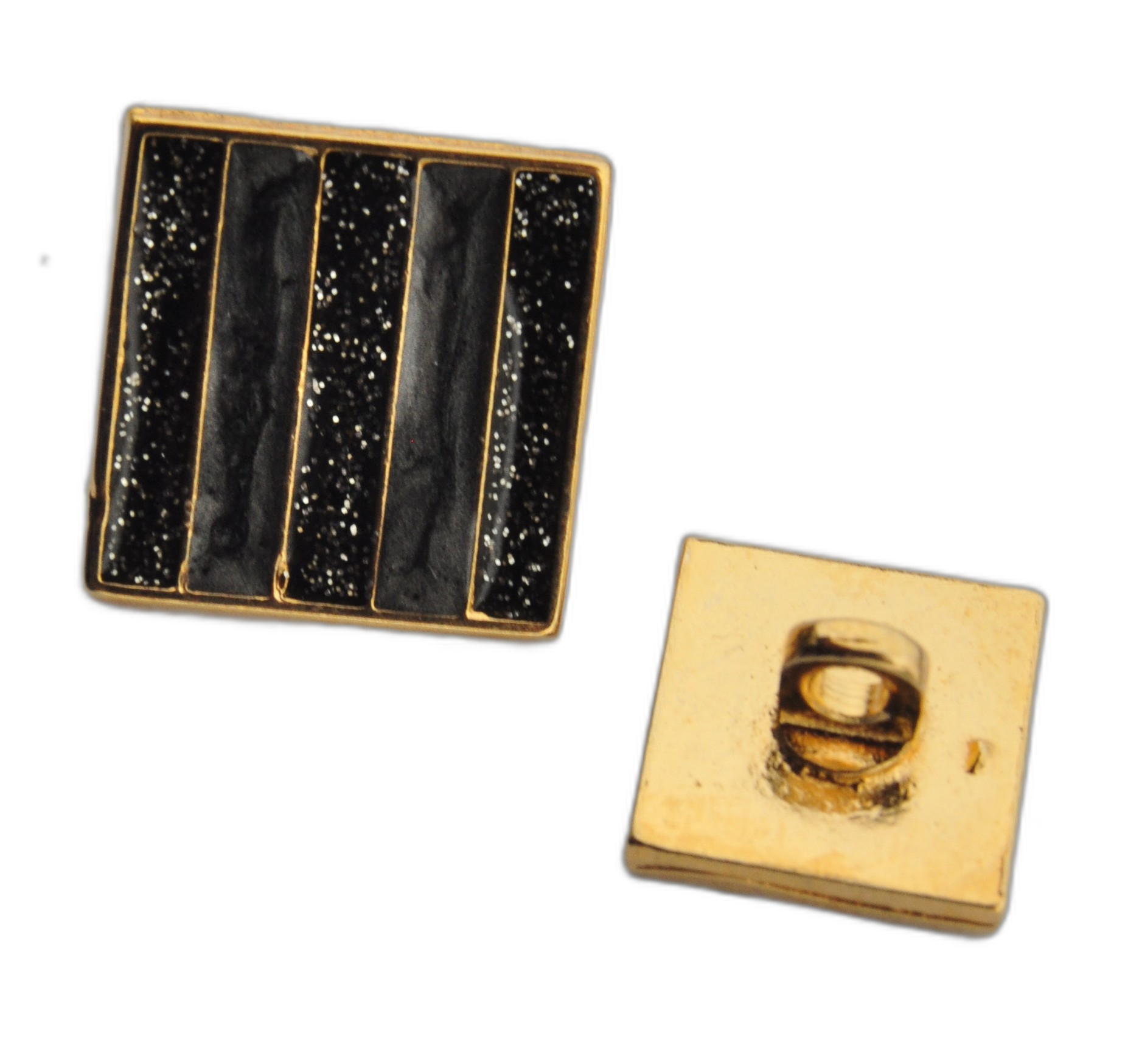Exclusive Gold & Black Glossy Button
