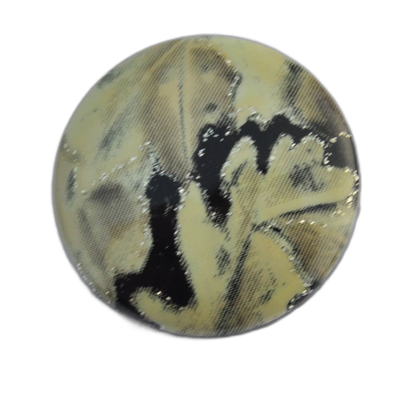 Exclusive Glossy Plastic Button - Beige & Gray