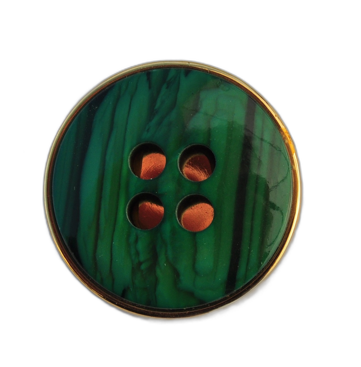 Exclusive Green and Gold Glossy Button