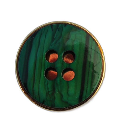 Exclusive Green and Gold Glossy Button