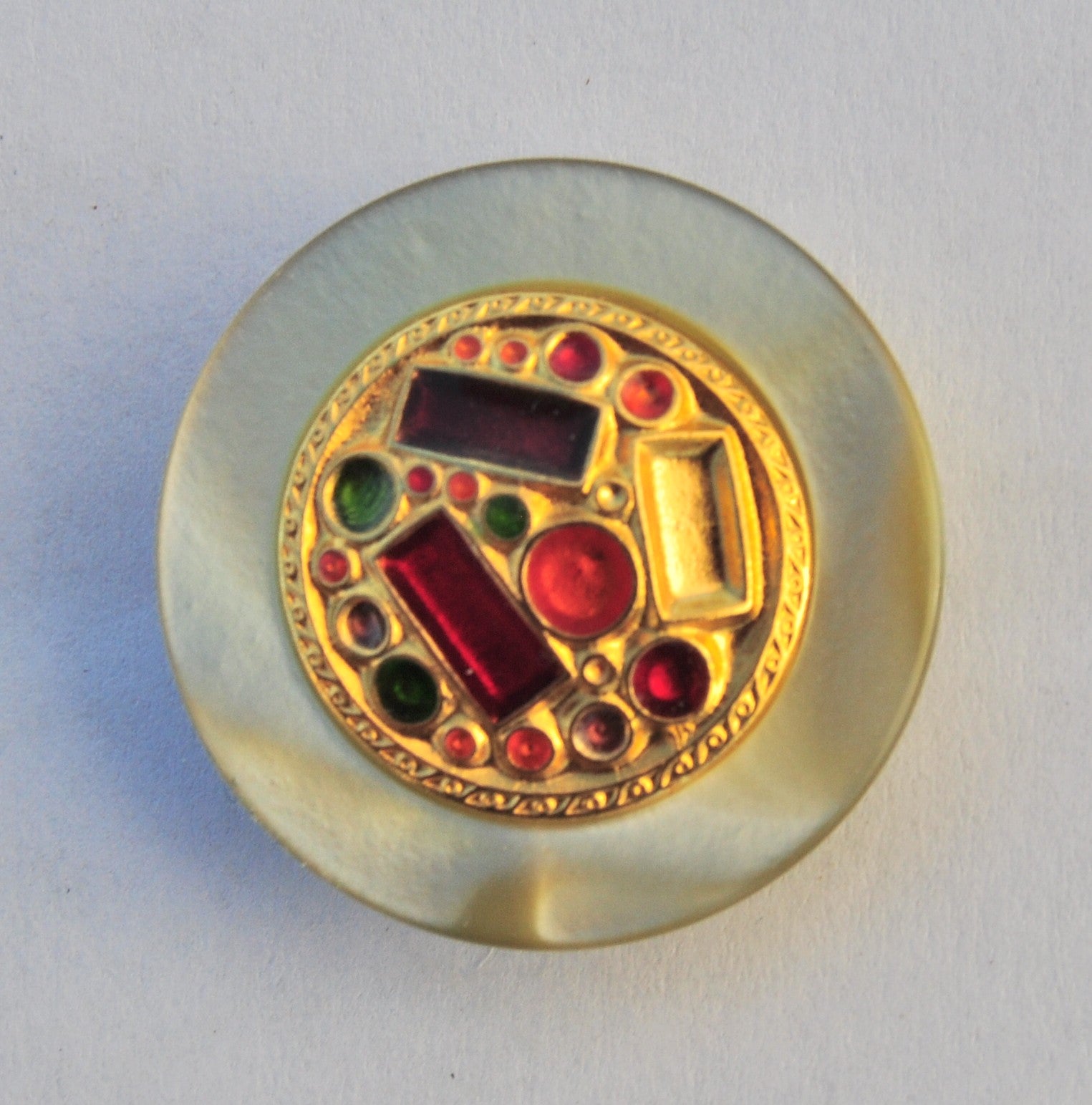 Exclusive Glossy Multicolor Metal and Plastic Button