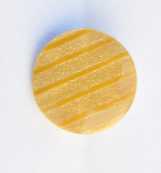 Glossy Button in Mustard and Brown