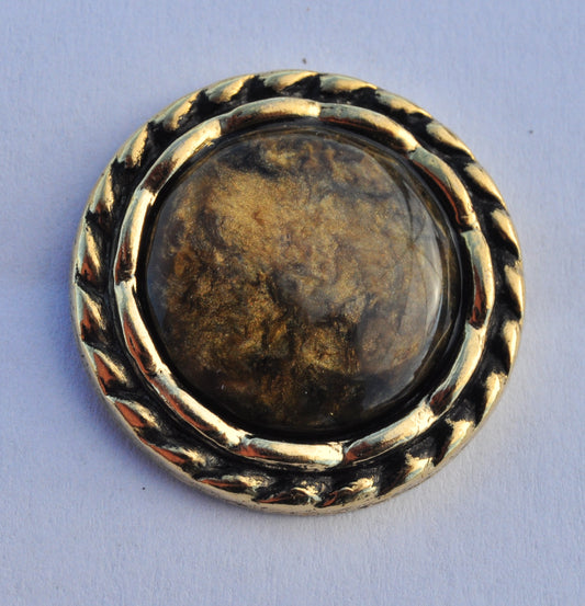 Exclusive Glossy Brown and Bronze Button