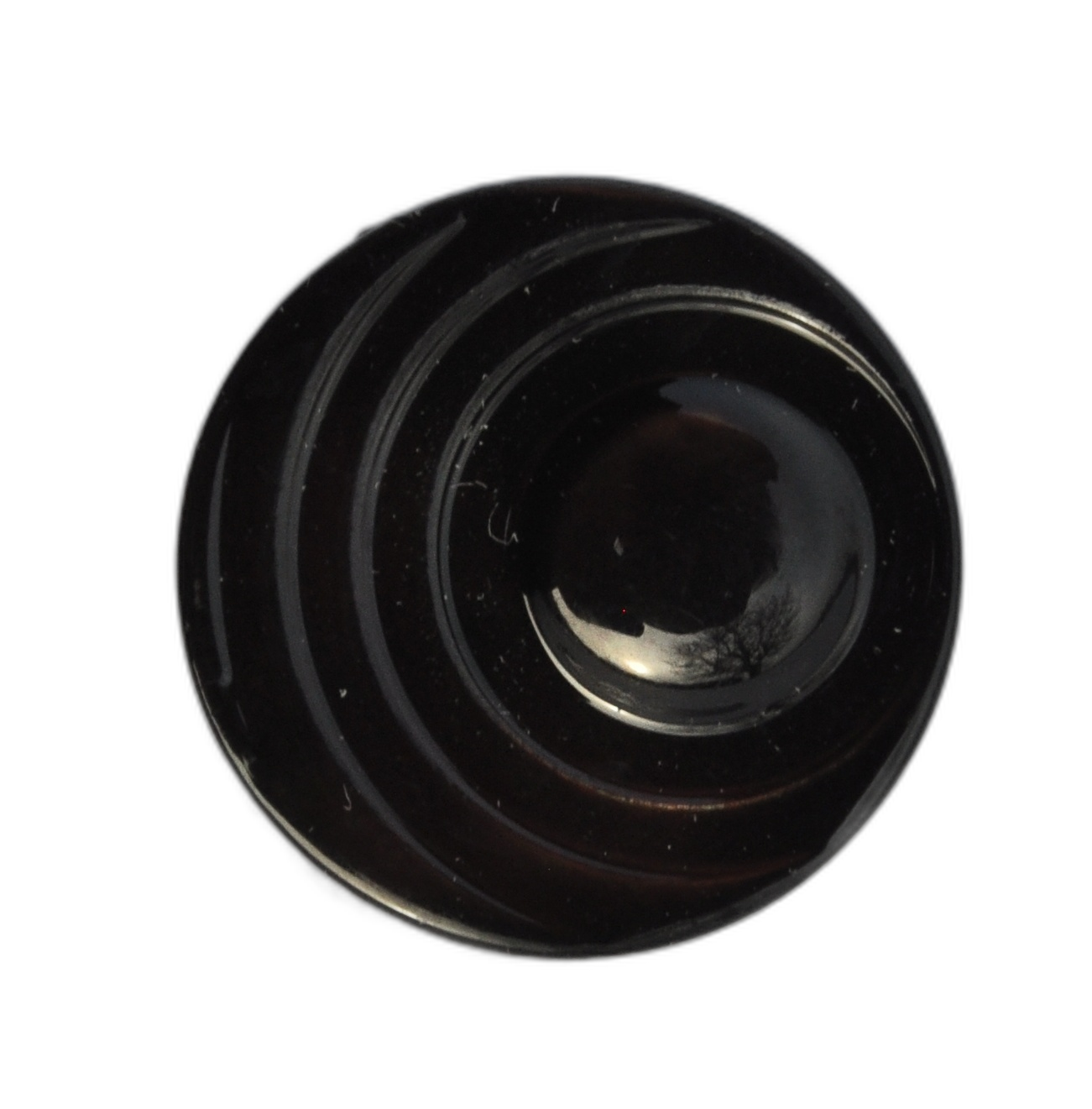 Elegant Glossy Button in Black and Brown
