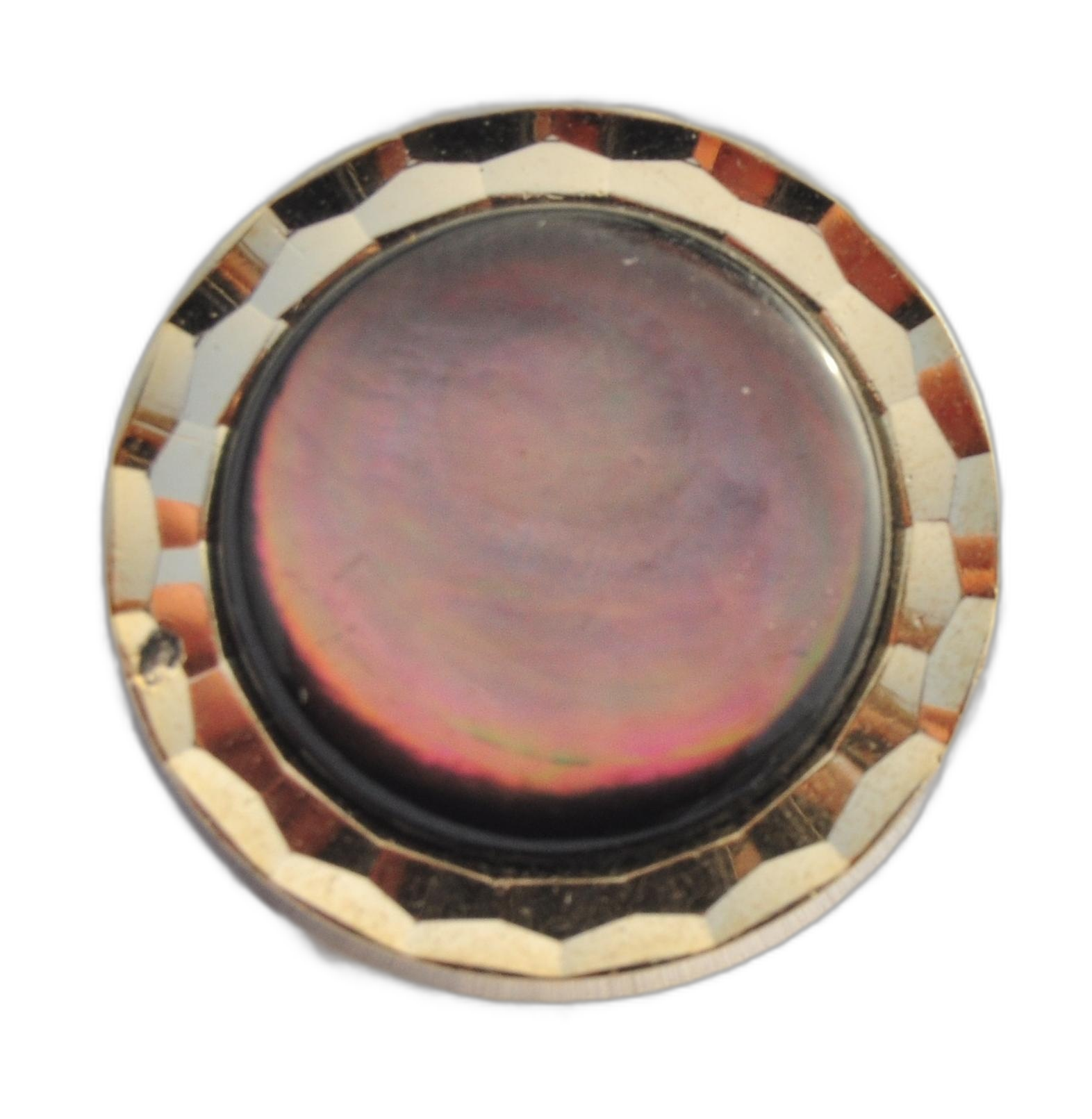 Exclusive Multicolor Mother-of-Pearl Button with Gold Accents