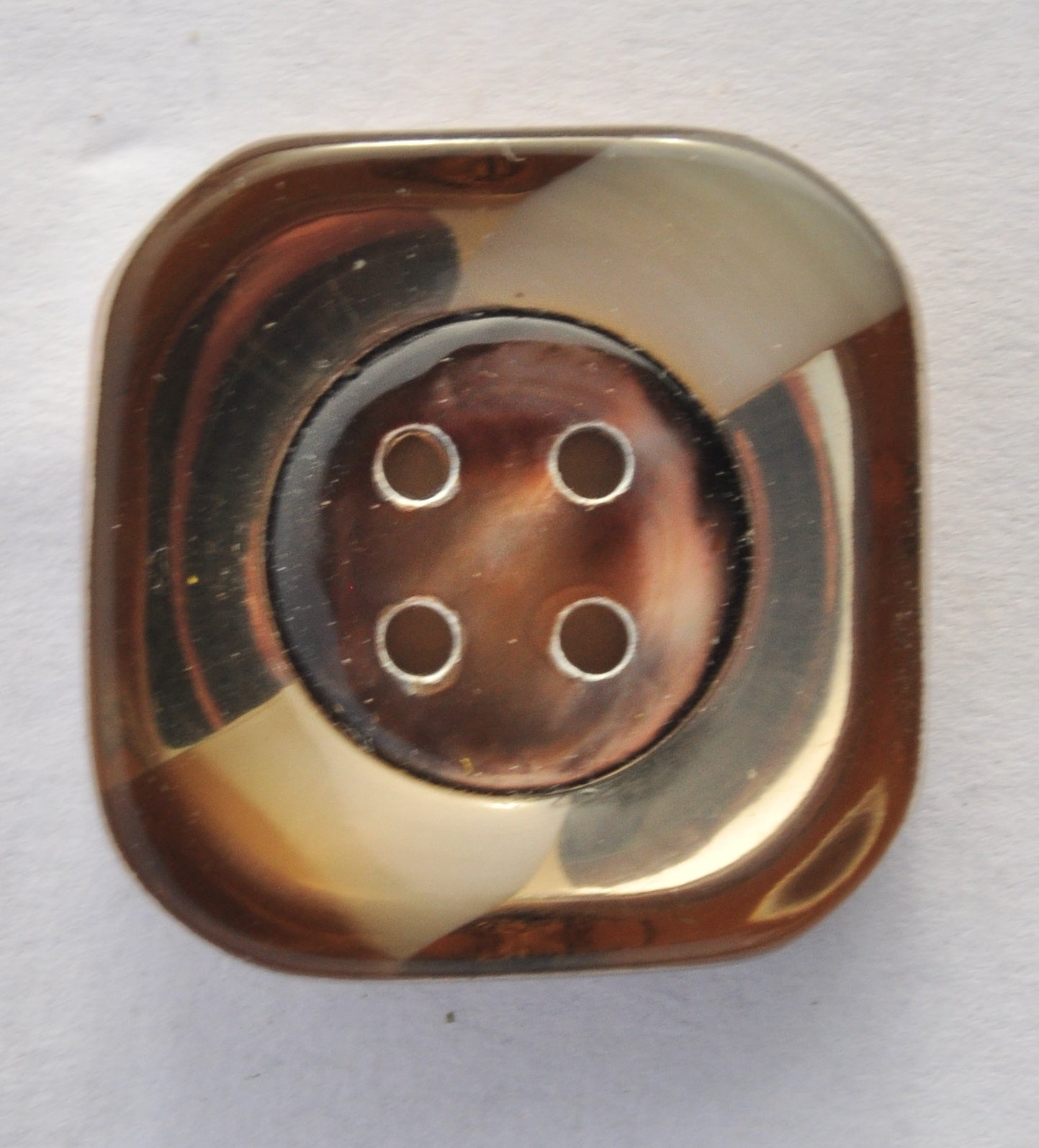 Exclusive Glossy Brown and Beige Button - View 1