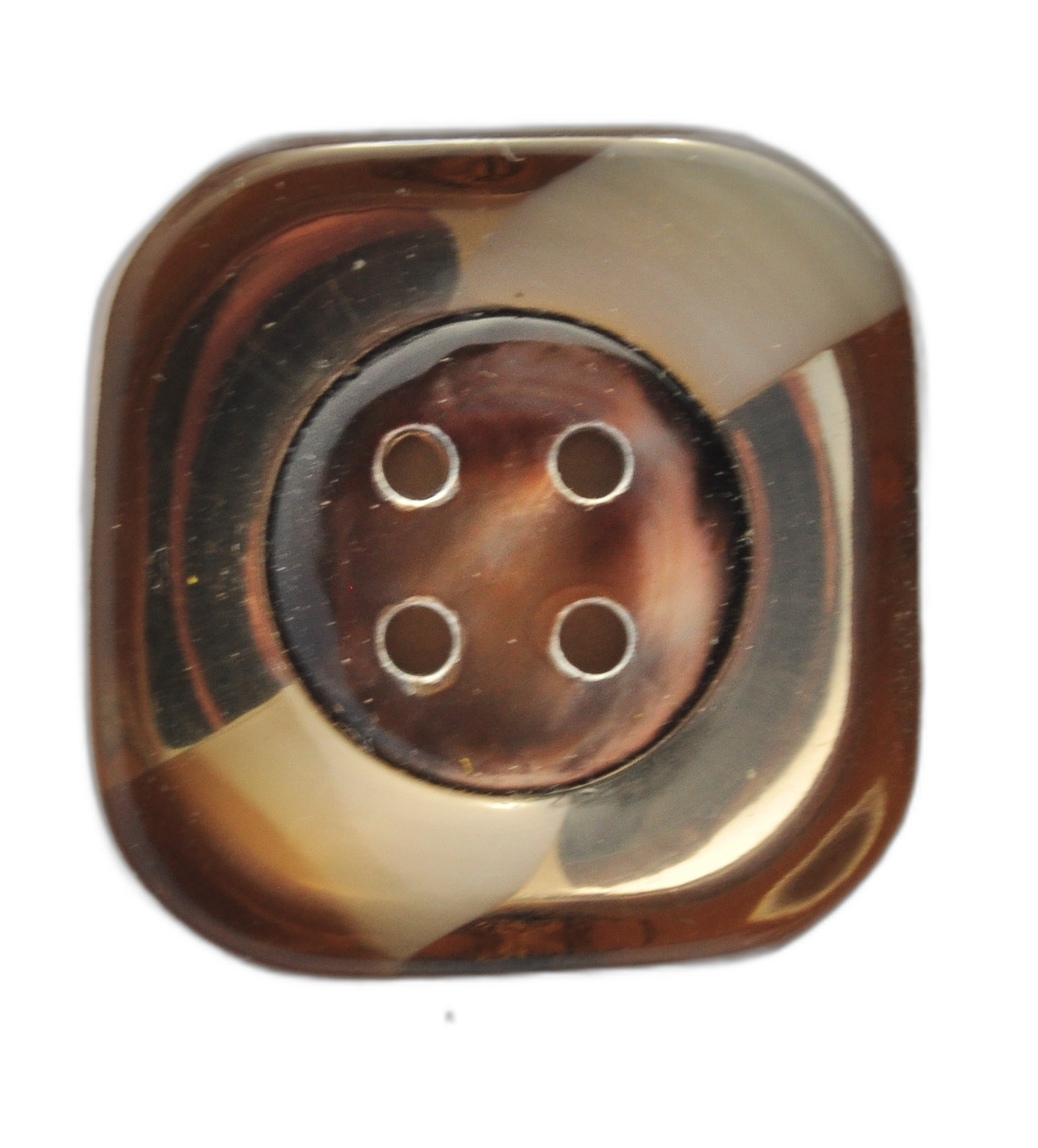 Exclusive Glossy Brown and Beige Button