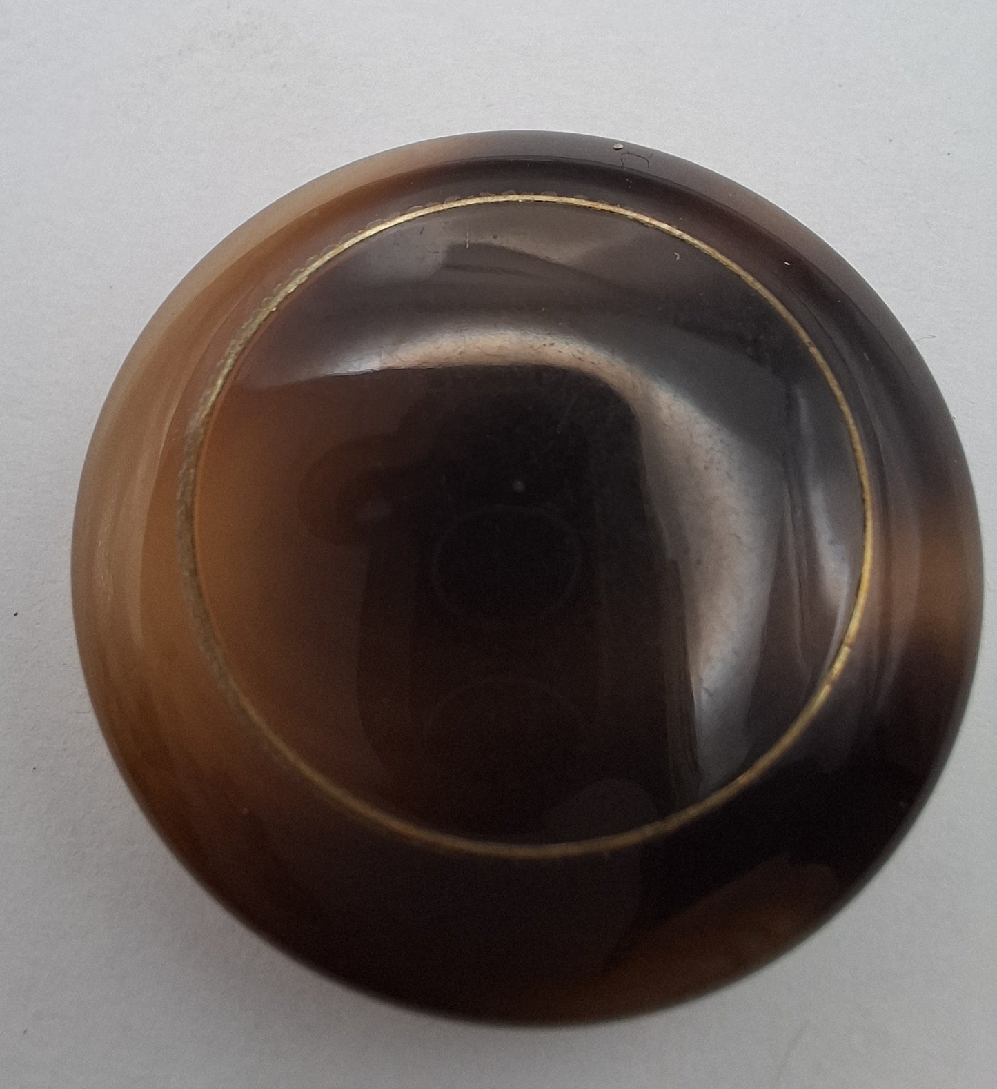 Glossy Brown Plastic Button