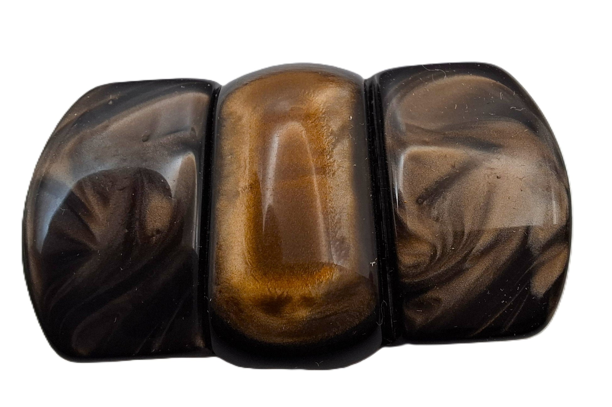 Exclusive Glossy Plastic Button in Brown and Black