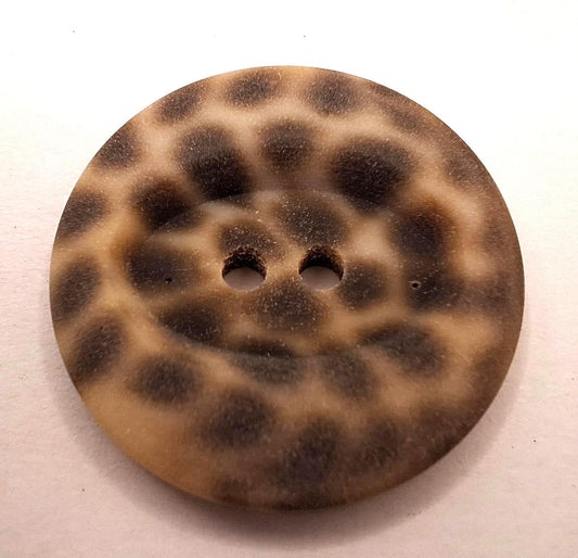 Leopard Matte Finish Button - Beige & Brown