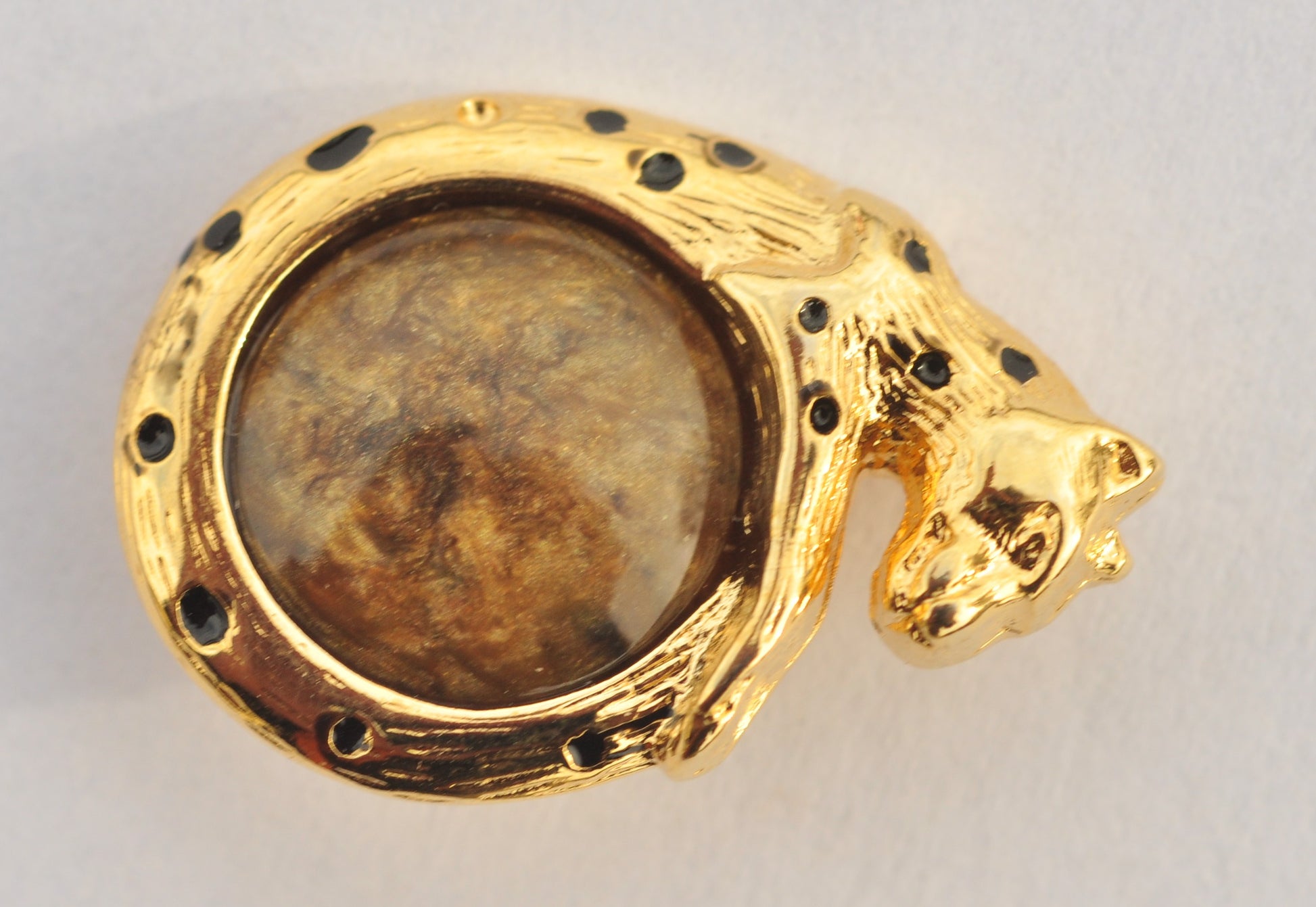 Exclusive Glossy Leopard Motif Button