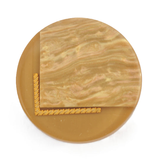  Glossy Beige and Brown Button for Clothing