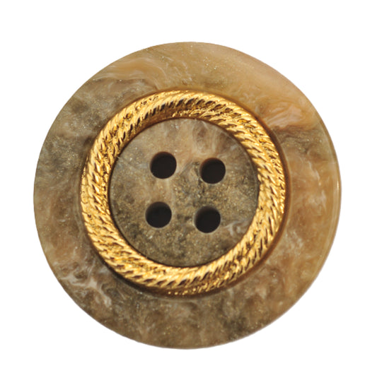 Glossy Gold and Beige Button