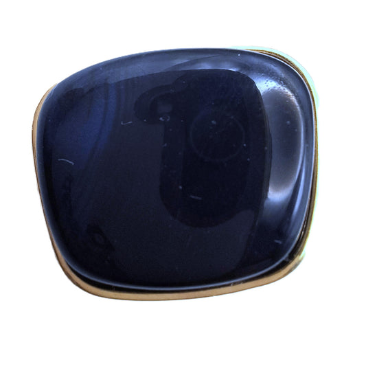 Dark-Blue and Gold Glossy Button