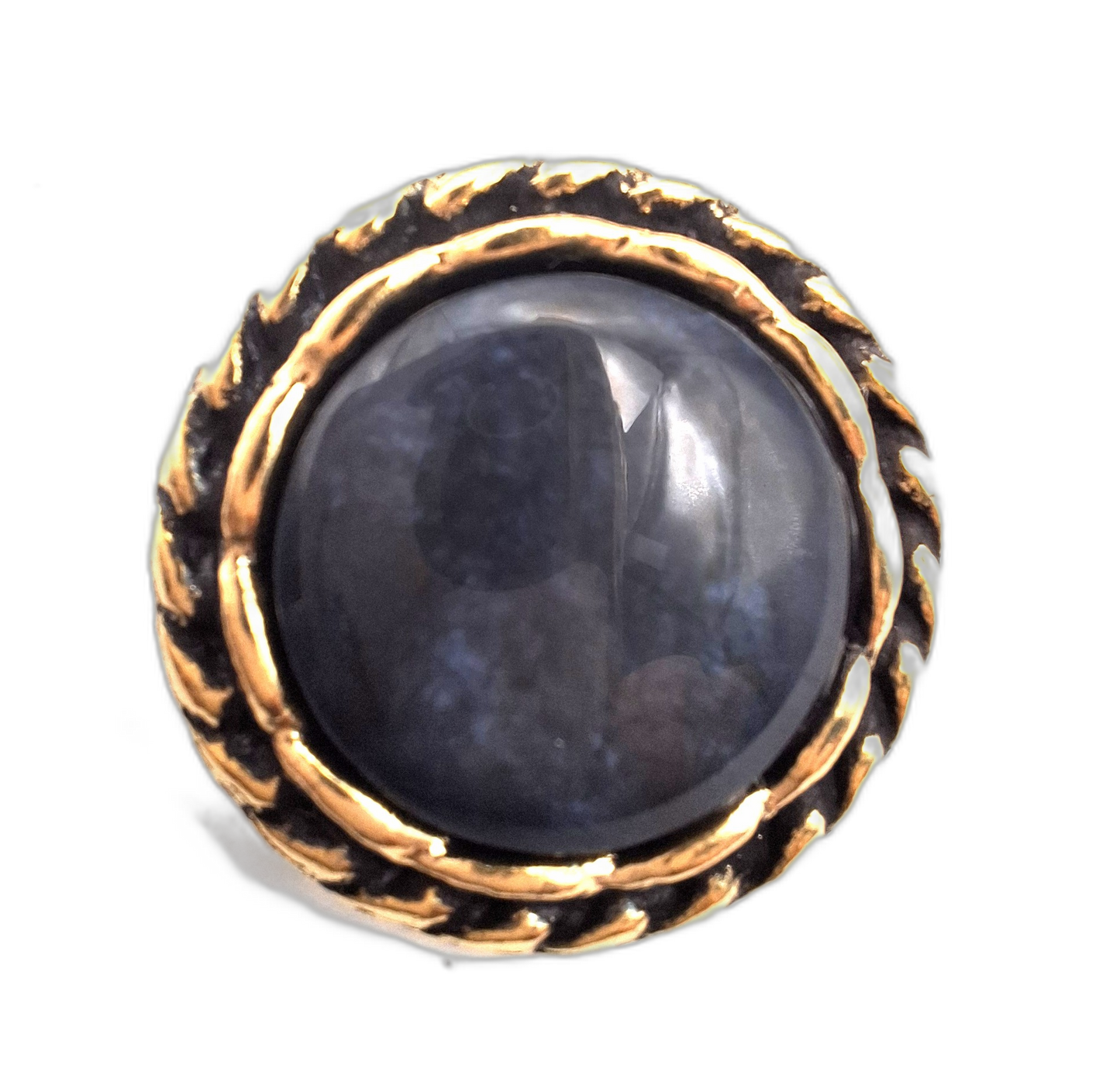 Glossy Black and Gold Fashion Button