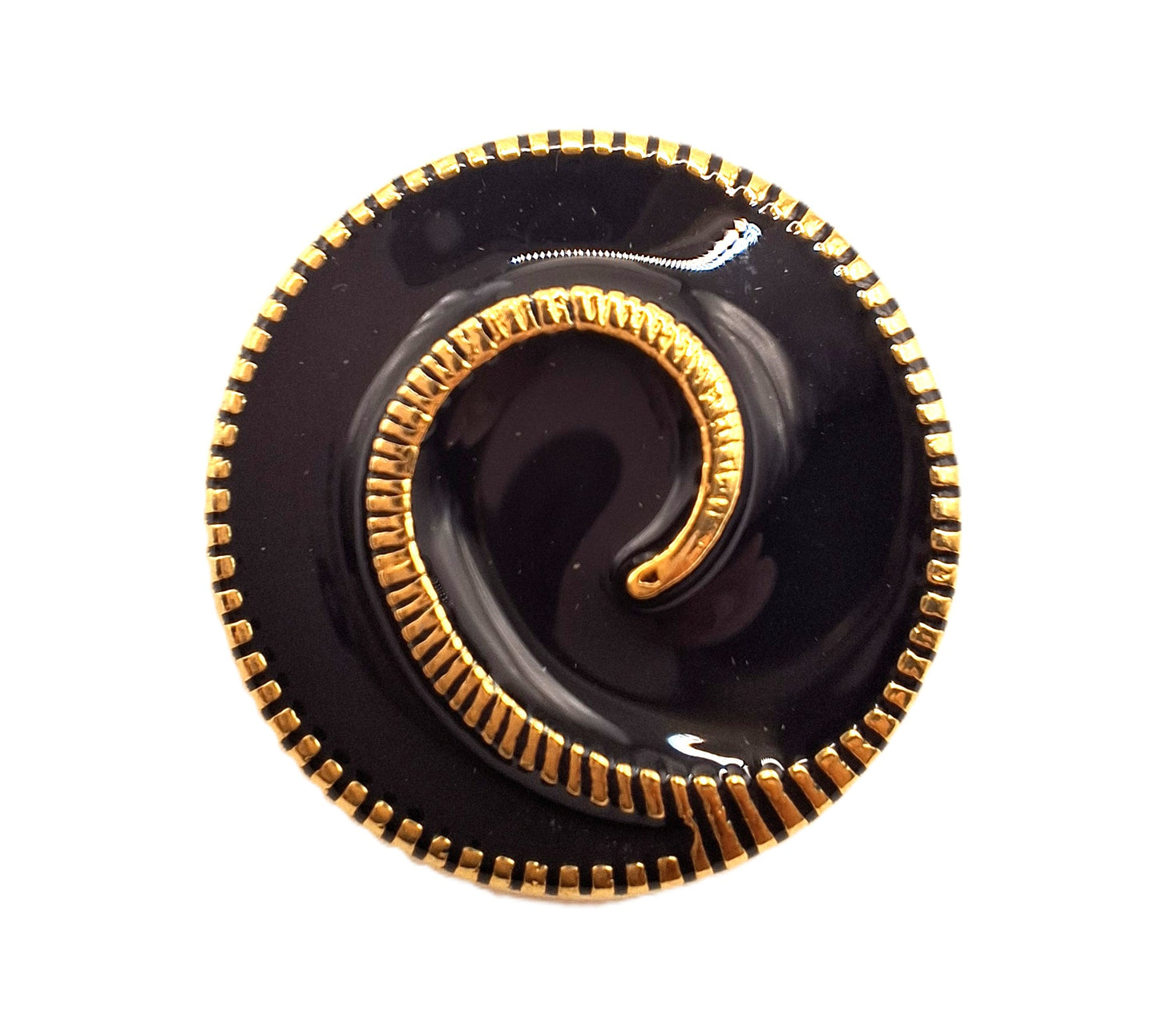 Exclusive Black and Gold Glossy Button