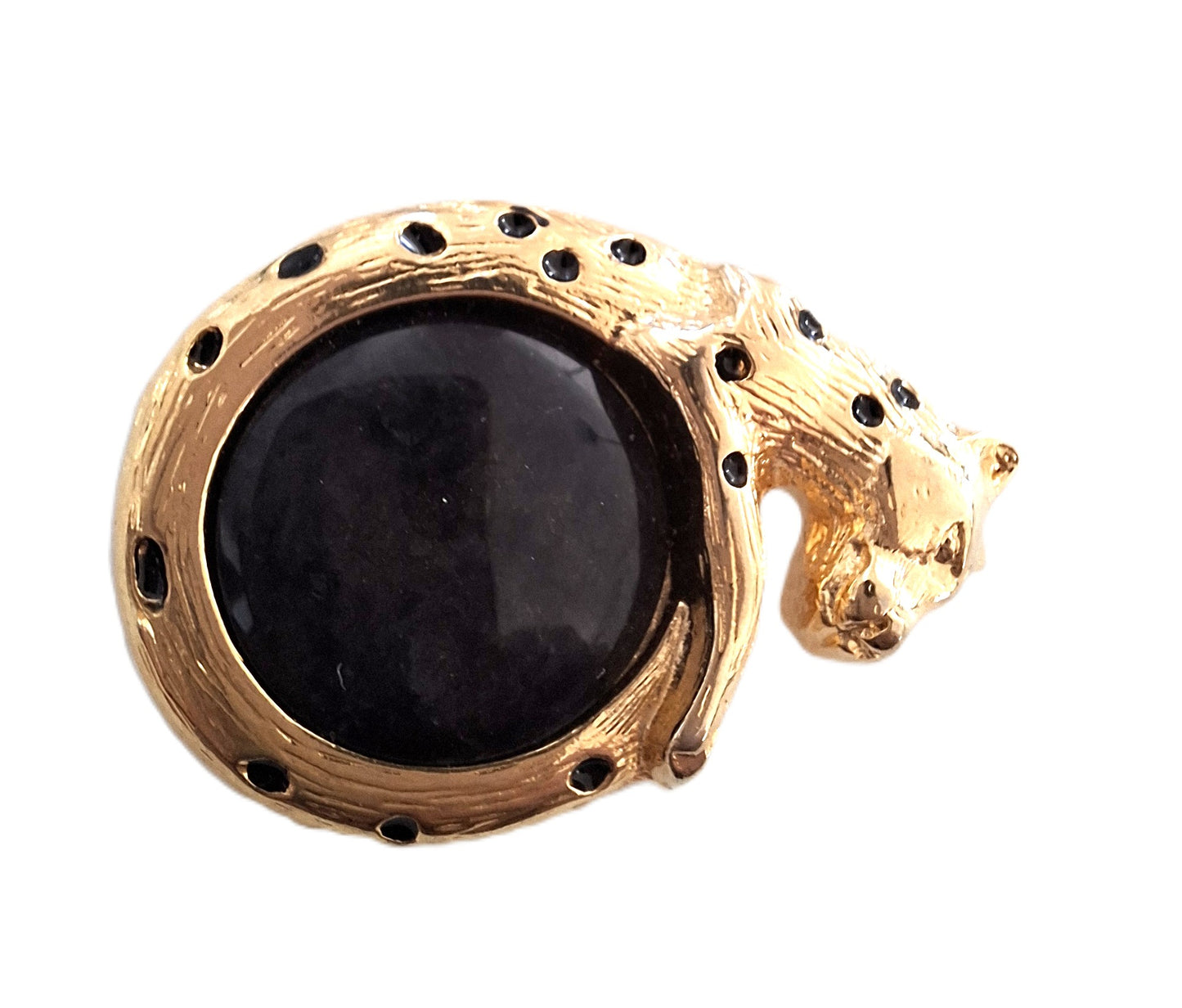 Exclusive Glossy Gold Leopard Button