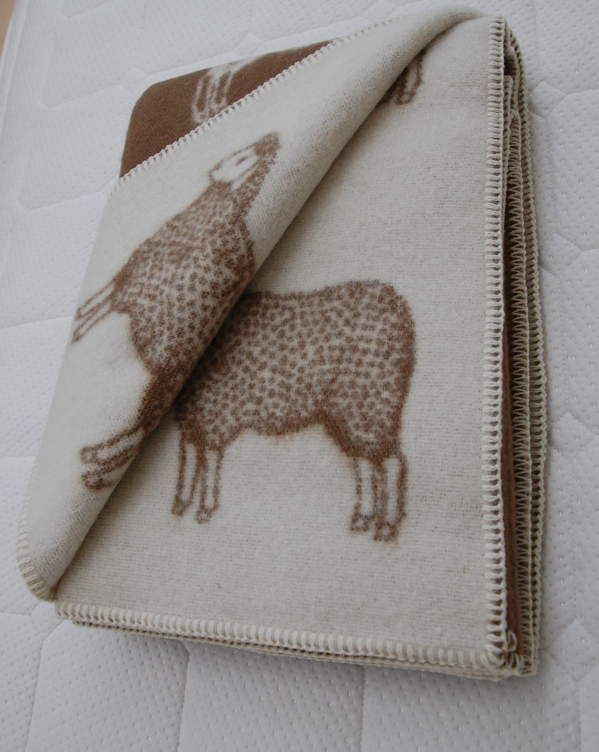 Luxurious 100 Natural Wool Reversible Blanket Sheep Pattern Throw luxurious-100-natural-wool-reversible-blanket-sheep-pattern-throw